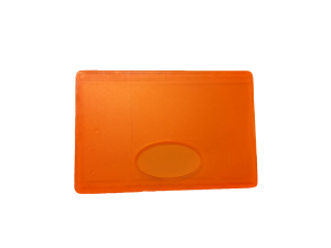 Porte carte rigide orange fluo - fenêtre basse